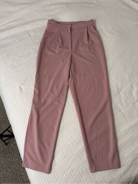 Good Luck Gem Tailored High-Rise Trousers in Mauve Pink